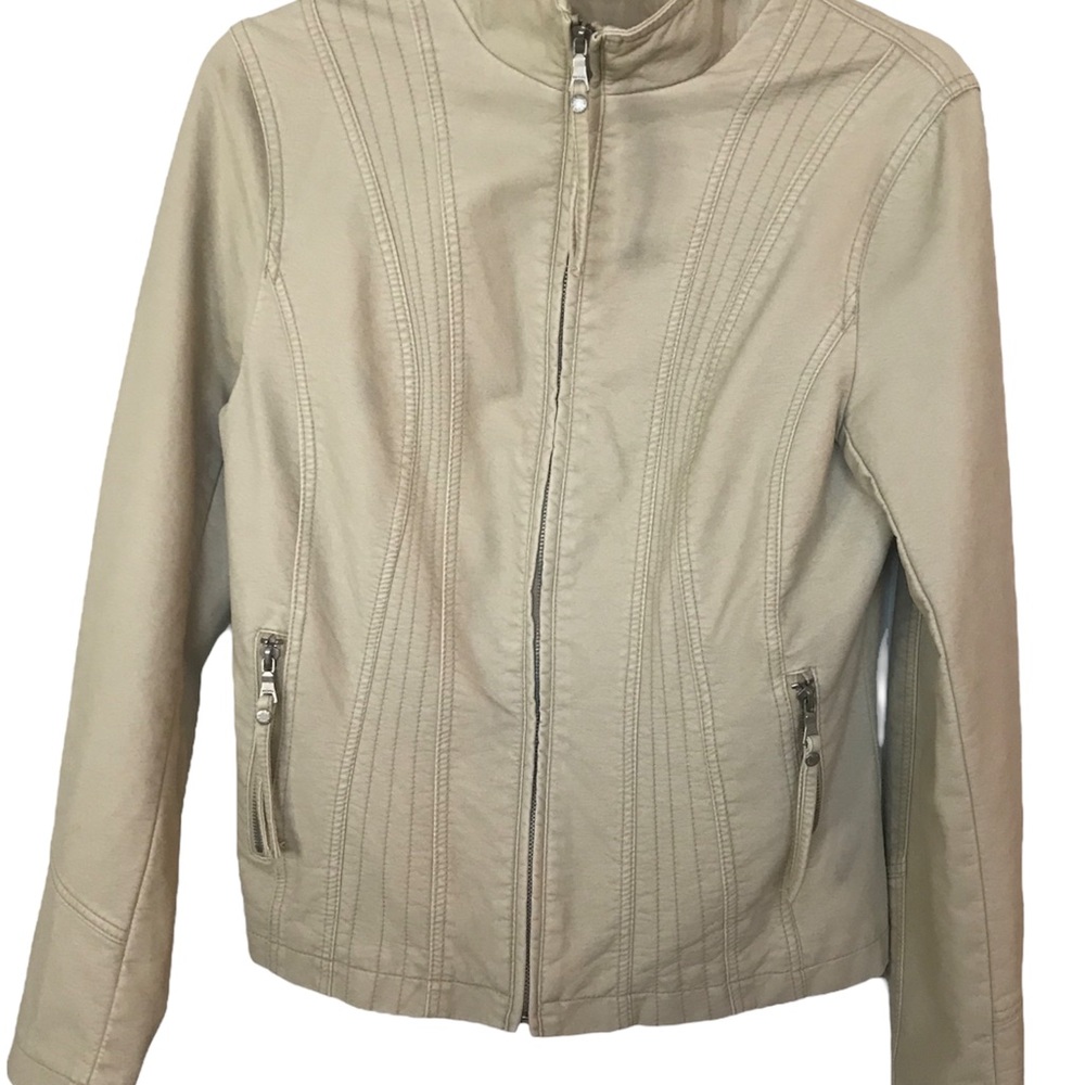 Faux washable leather vintage jacket.Size S
